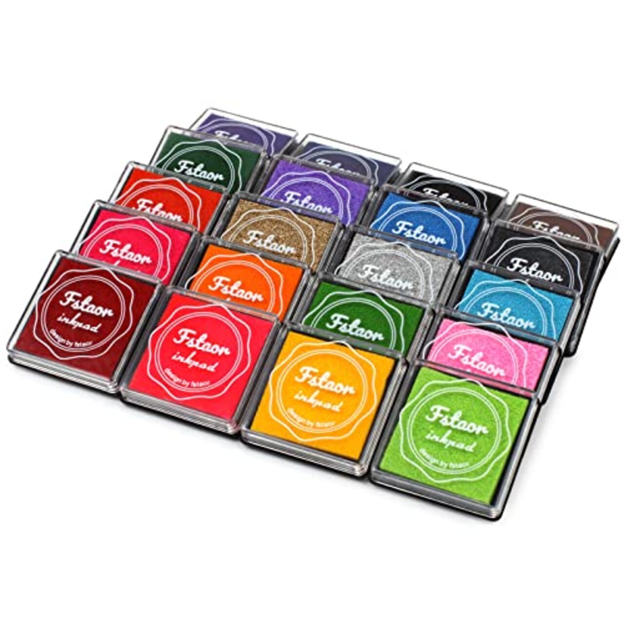 Fstaor 20 Colors Washable Ink Pads for Kids Rubber Stamps, Finger
